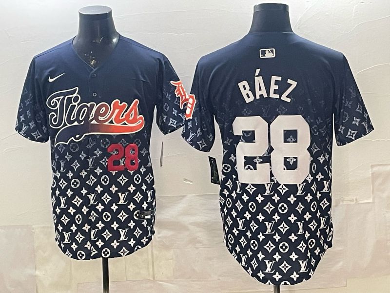 Men 2026 Detroit Tigers #28 Baez Blue Game Nike MLB Jersey 03->detroit tigers->MLB Jersey